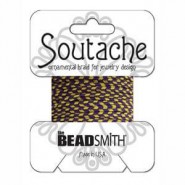 Beadsmith Cordón soutache Rayon 3mm - Grape goldenrod striped